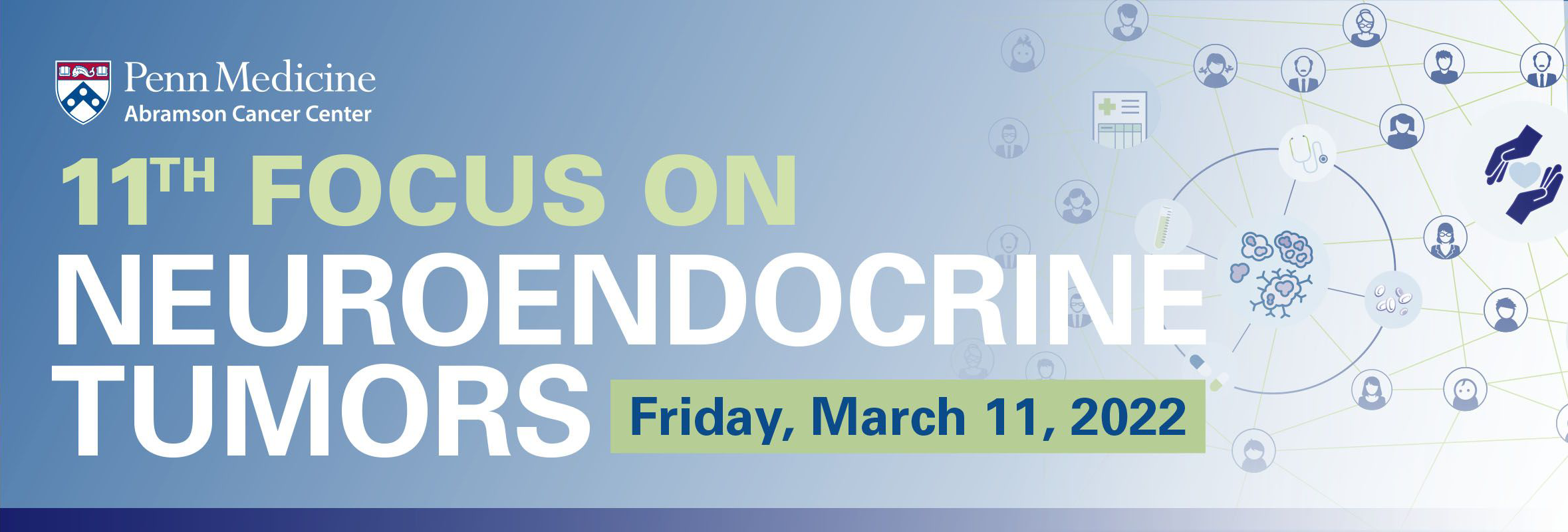 11th Focus on Neuroendocrine Tumors - blue and green text and background